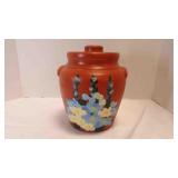 Vintage Terracotta Orange Hand Painted Stoneware