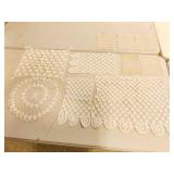 9 Vintage Handmade Crochet Lace Doilies &