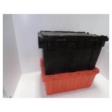 2 Storage Tubs with Hinged Lids