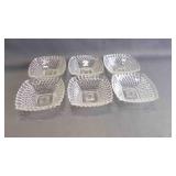 6 Vintage Indiana Glass Company Diamond Point