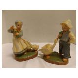 2 Vintage Ceramic Country Style Figurines