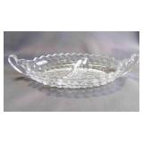 Vintage Fostoria 12" Divided Pressed Glass Bowl