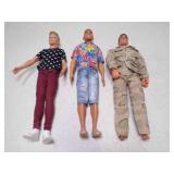 2 Ken Barbie Dolls & (1) G.I. Joe Doll