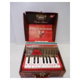 Vintage EMENEE Golden Piano Accordion in Original