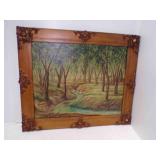 1953 Landscape Painting on Canvas Signed by Artist