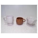 Vintage Frankoma Pottery 2 Coffee Mugs & Small