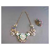 Fashion Jewelry Statement Necklace Butterfly Motif