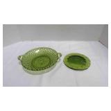 2 Vintage Indiana Glass Company Honeycomb