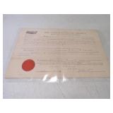 1919 Perry, Oklahoma Homestead Certificate