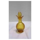Vintage Avon Amber Glass Ribbed Decorative Cruet