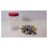 Bag of Vintage Glass Marbles, Bombers + 1 Uranium