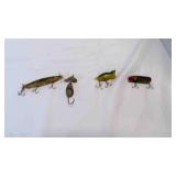 4 Vintage Antique Fishing Lures