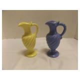 2 Vintage Mid-Century Ceramic Pitcher Vases