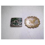 Vintage Eagle Belt Buckle w/Gold Silver & Copper