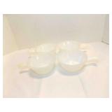 4 Fire King Anchor Hocking Handled Soup Bowls