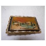 Vintage Alaska Hand Painted Souvenir Belt Buckle