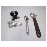 Black Wheel Spinner Handle & 2 Crescent Wrenches