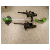 Greenworks Cordless Edger & 2 Chainsaws with 1