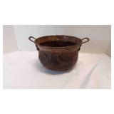Vintage Hammered Copper Cauldron Pot Planter