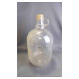 Vintage 1-Gal Clear Glass Jug w/Finger-Loop Handle