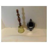 Vintage Etched Brass Hand Bell - Vintage Italian