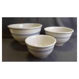 Vintage Gibson China Blue-Stripe Nesting Bowls Set