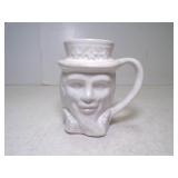 1976 Frankoma Pottery Uncle Sam Toby Mug White