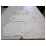 3 Vintage Embroidered Table Runners Doilies