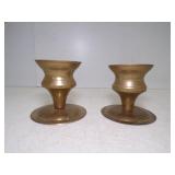 2 Vintage Brass Candle Holders