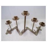 Brass Tone Metal Accordion Folding 5 Candle