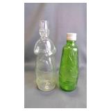 Vintage Clear Carrie Nation & Green Gallo Bottles