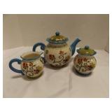 Dutch Wax Good Luck Elephant & Floral Tea set