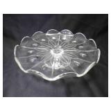 Vintage Clear Glass Pedestal Cake or Torte Stand