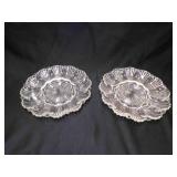 2 Vintage Anchor Hocking Clear Glass Deviled Egg