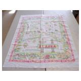 Vintage Linen Alaska Souvenir Map Tablecloth