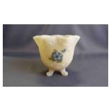 Vintage Fenton Custard Frosted 3-Footed Dish