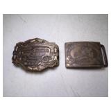 2 Vintage Belt Buckles - Ford Model A & Henry