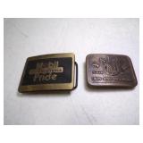 Sandcast Solid Bronze Mobil Oil Belt Buckle &