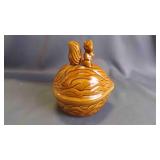 Vintage High-Gloss Drip Glaze Walnut Ceramic Bowl