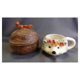 2 Vintage Novelty Woodland Kitchen Ceramics