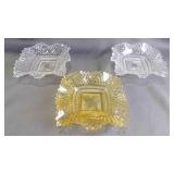 Vintage Indiana Glass Diamond Point Ruffled Bowls