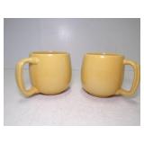 2 Vintage Frankoma Pottery Plainsman Mustard