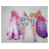 2 Barbie Princess Dolls & 2 Disney Character