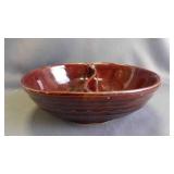 Vintage Dark Brown Glaze Stoneware Divided Dish