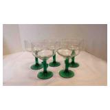 5 Vintage Libbey Cactus Margarita Glasses