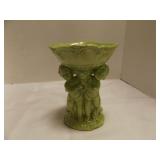 Vintage Green Mid-Century Ceramic Cherub Pedestal