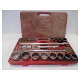 21 Piece ï¿½" Drive SAE Socket Wrench Set Plastic