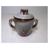 Vintage Frankoma Pottery Mayan Aztec Covered Sugar