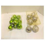 Green & Silver Christmas Ball Tree Ornaments