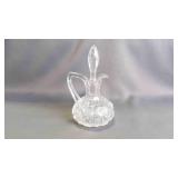 Vintage Clear Glass Etched Cruet Bottle w/Stopper